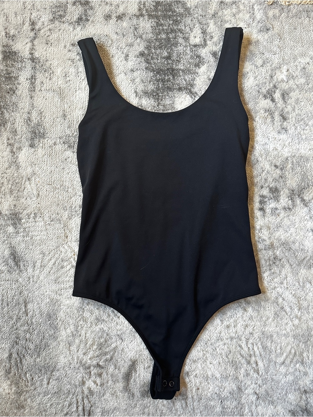 Express Black Scoop Neck One-Piece Bodysuit